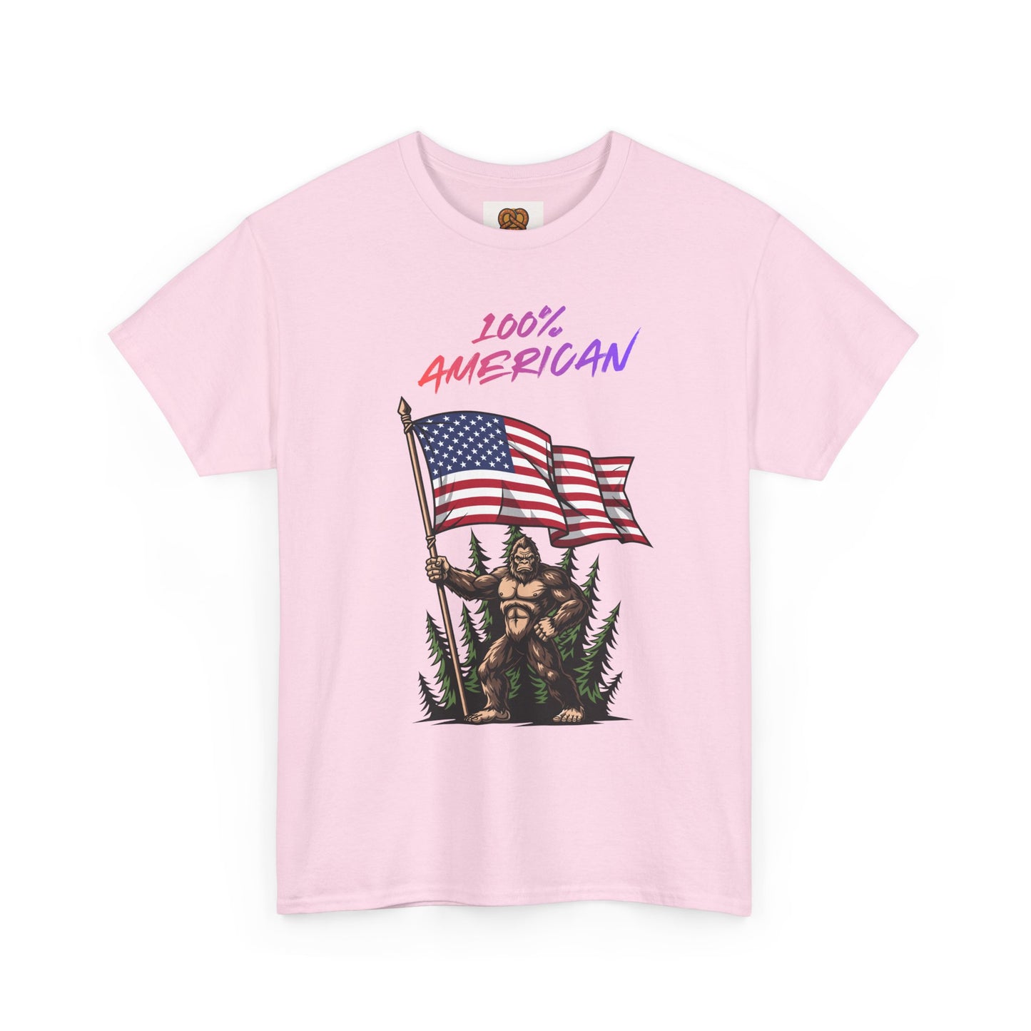 100% American T-Shirt — Retro Patriotic Flag Graphic Tee