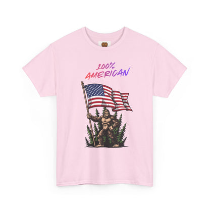 100% American T-Shirt — Retro Patriotic Flag Graphic Tee