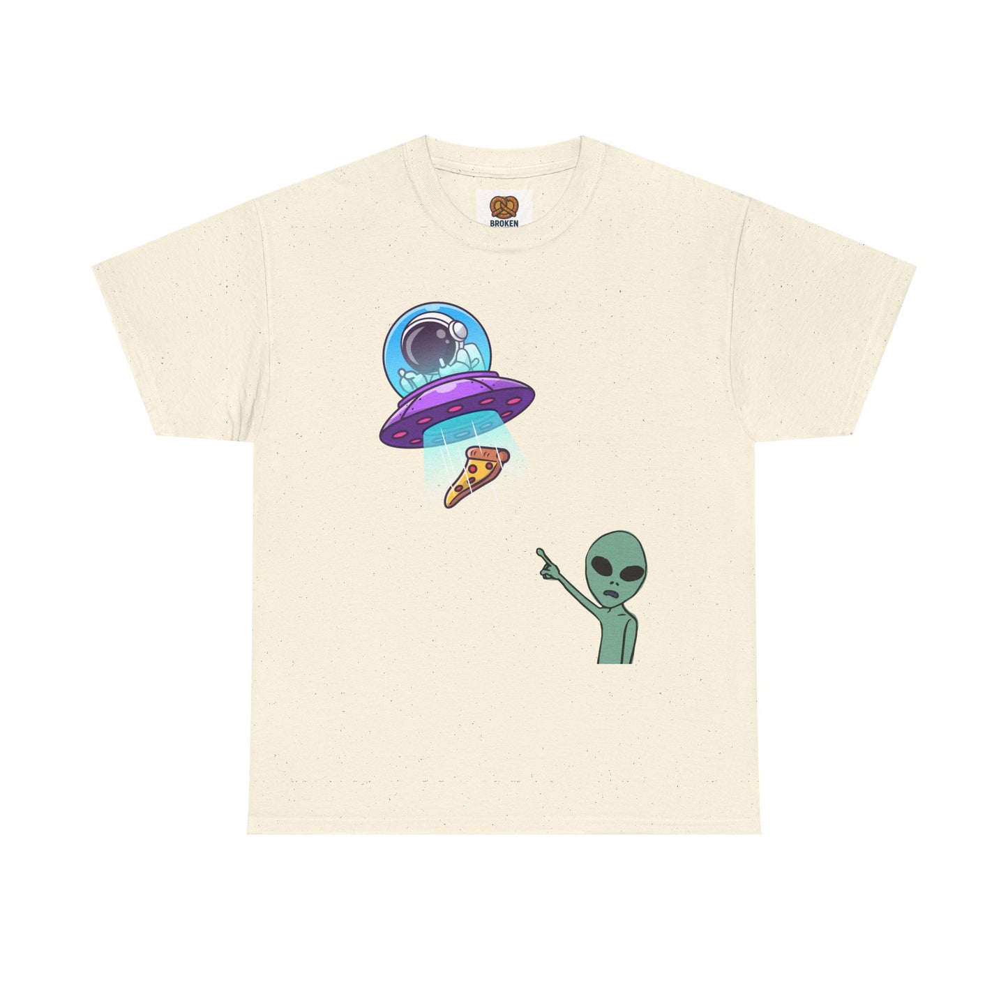 Alien Abduction Pizza T‑Shirt — Funny UFO Graphic Tee