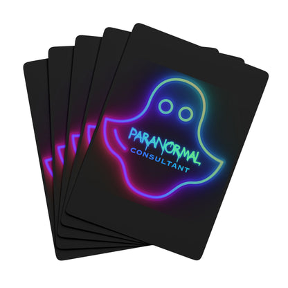 Paranormal Consultant Poker Playing Cards — Neon Ghost Deck for Card Games & Gifts