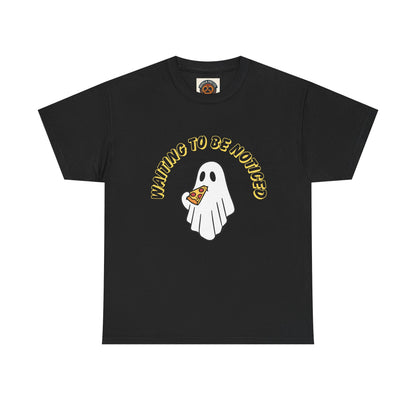 Ghost Holding Pizza "Waiting to Be Noticed" T‑Shirt