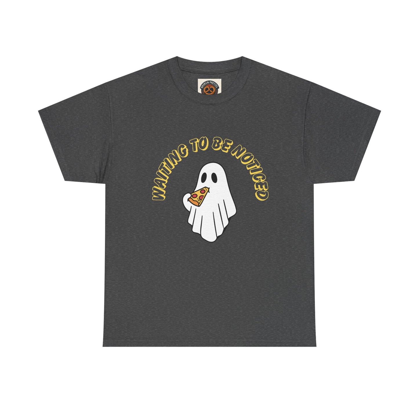 Ghost Holding Pizza "Waiting to Be Noticed" T‑Shirt
