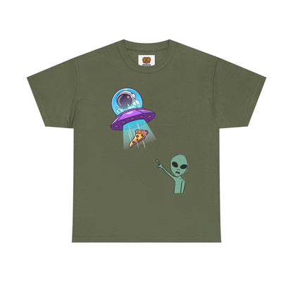 Alien Abduction Pizza T‑Shirt — Funny UFO Graphic Tee