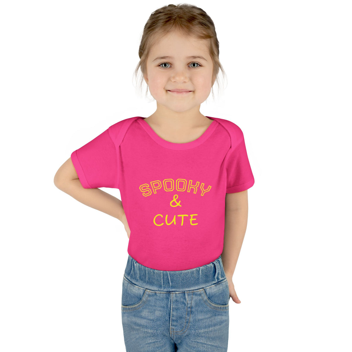 Infant Bodysuit - "Spooky & Cute" Halloween Baby Onesie (Orange)