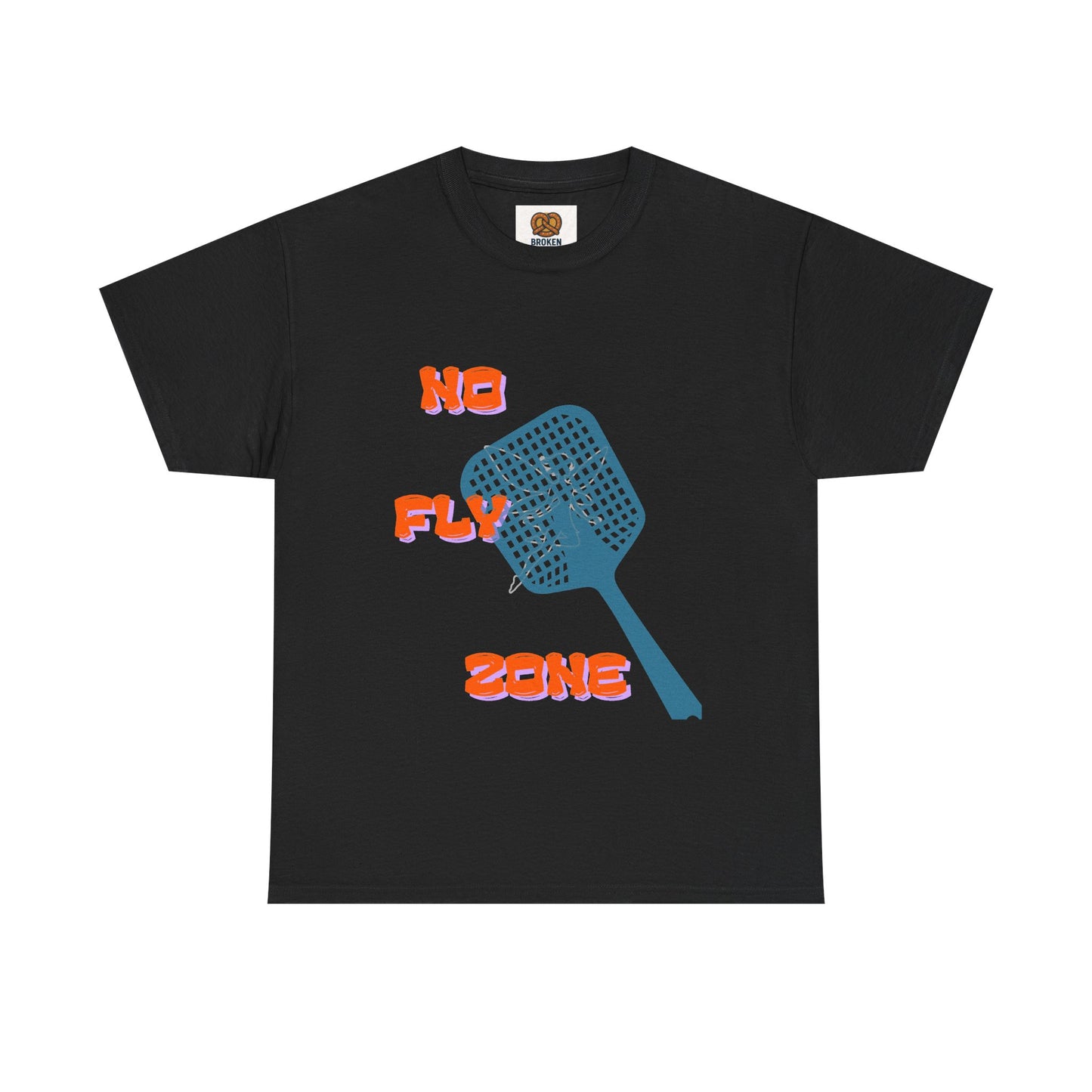 No Fly Zone T‑Shirt — Retro Mosquito Swatter Graphic Tee