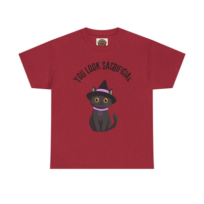 You Look Sacrificial Black Cat Halloween T-Shirt — Cute Witch Cat Tee for Halloween