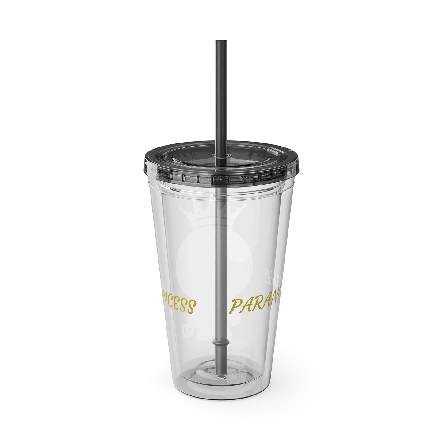 16oz Acrylic Tumbler with Straw — Cute Purple Blue Character 'Paranormal' Drink Cup