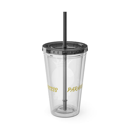 16oz Acrylic Tumbler with Straw — Cute Purple Blue Character 'Paranormal' Drink Cup