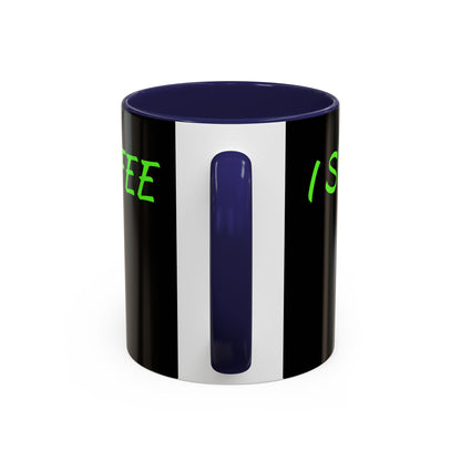 Funny Coffee Mug - "Dear It's Coffee Time" Neon Green Accent Mug (11/15oz)