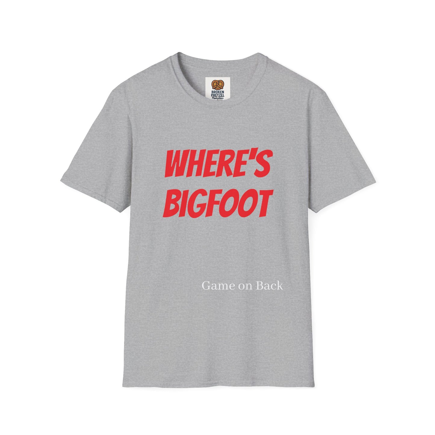 Where's Bigfoot T-Shirt — Hidden Monster Graphic Tee with Game on Back