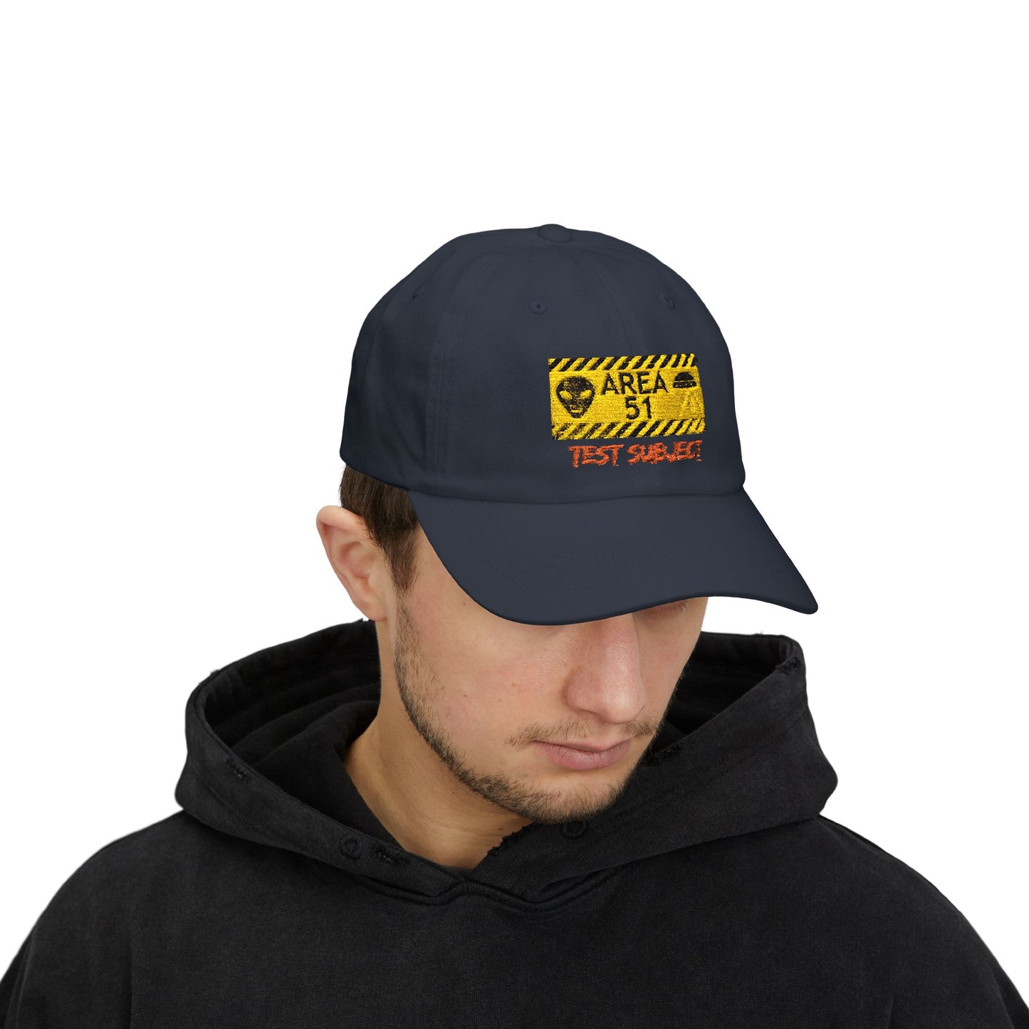 Area 51 'Test Subject' Dad Cap – Alien Warning Embroidered Hat