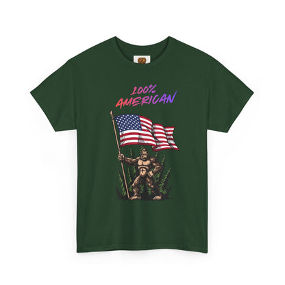 100% American T-Shirt — Retro Patriotic Flag Graphic Tee