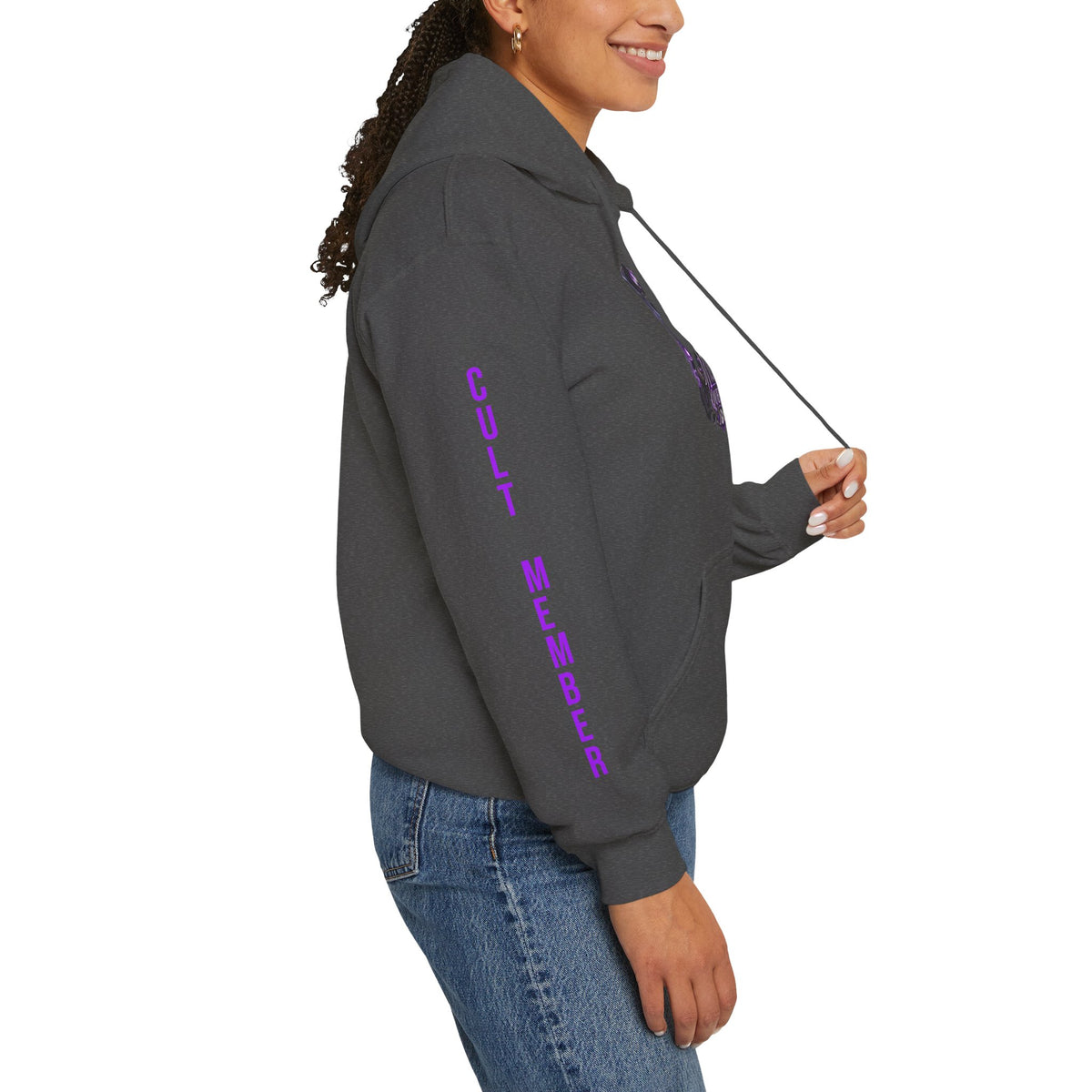 Witchy Black Hoodie - "Wicca Queen" Gothic Witch Cat Pullover