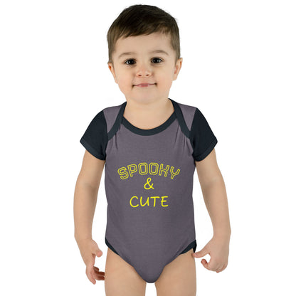 Infant Bodysuit - "Spooky & Cute" Halloween Baby Onesie (Orange)