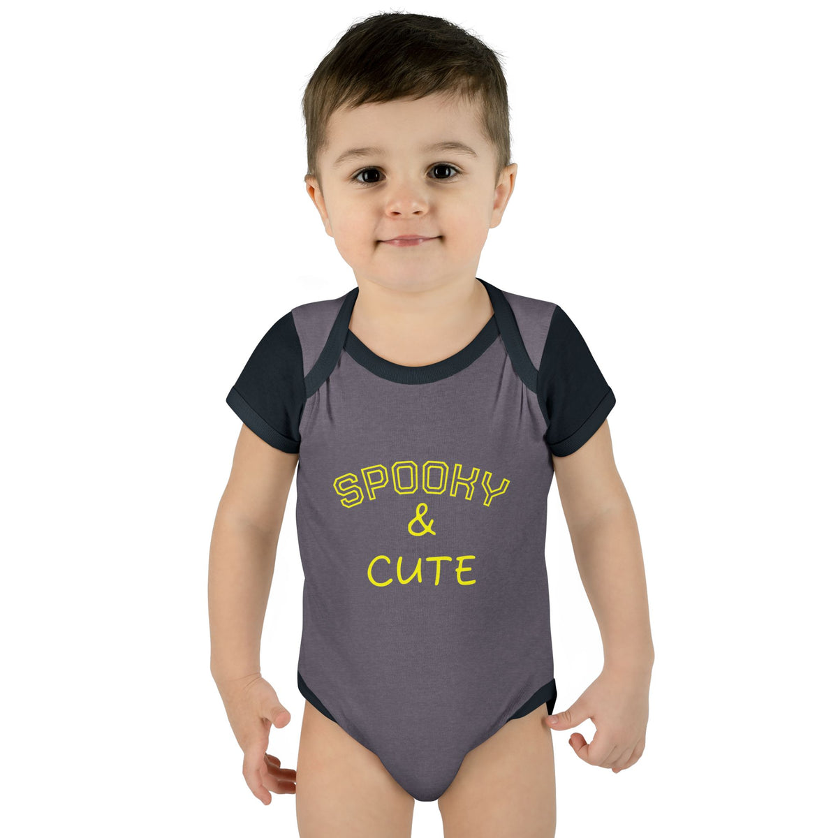 Infant Bodysuit - "Spooky & Cute" Halloween Baby Onesie (Orange)