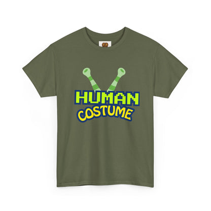Alien Antenna "Human Costume" T‑Shirt — Funny Sci‑Fi Halloween Tee