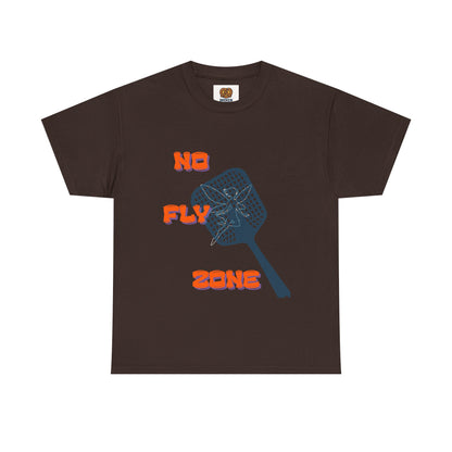No Fly Zone T‑Shirt — Retro Mosquito Swatter Graphic Tee
