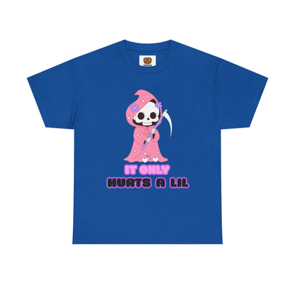 It Only Hurts A Lil Grim Reaper Tee — Cute Goth Skull T-Shirt