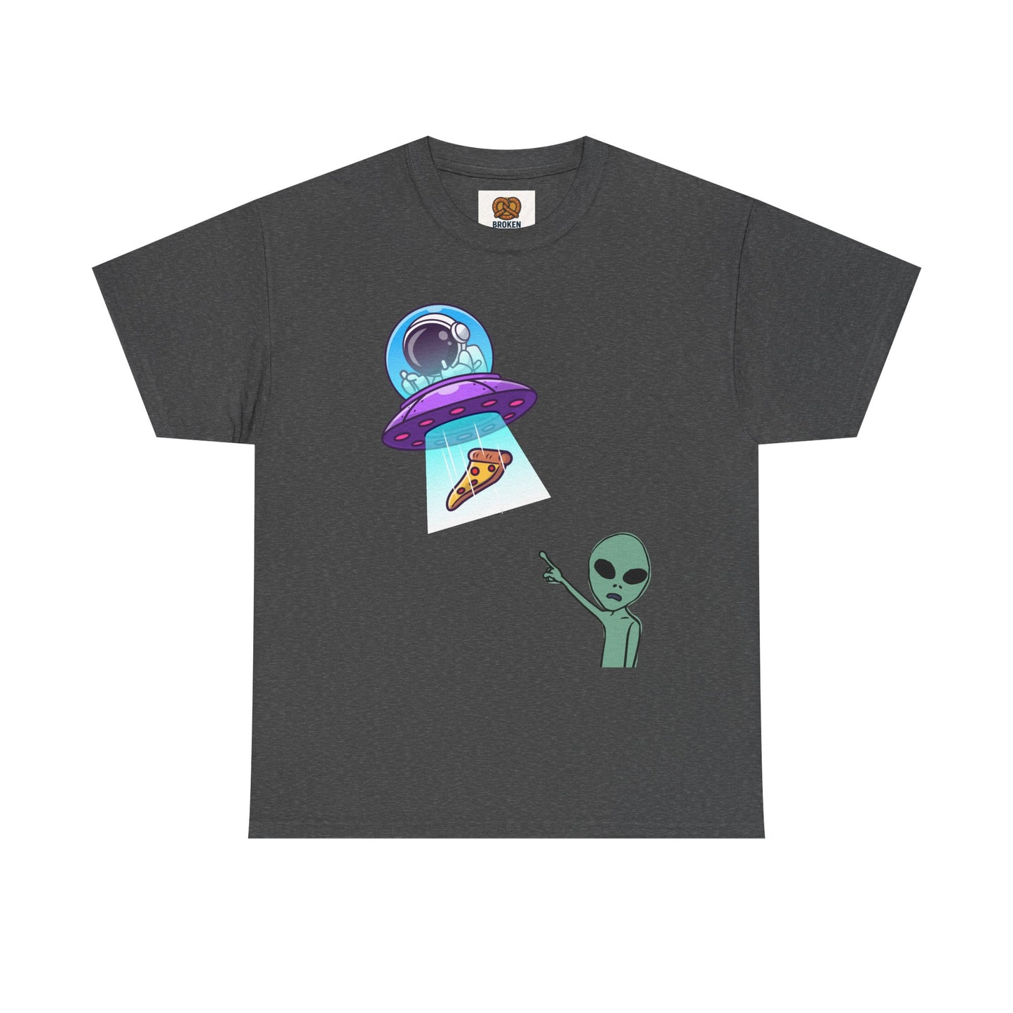 Alien Abduction Pizza T‑Shirt — Funny UFO Graphic Tee