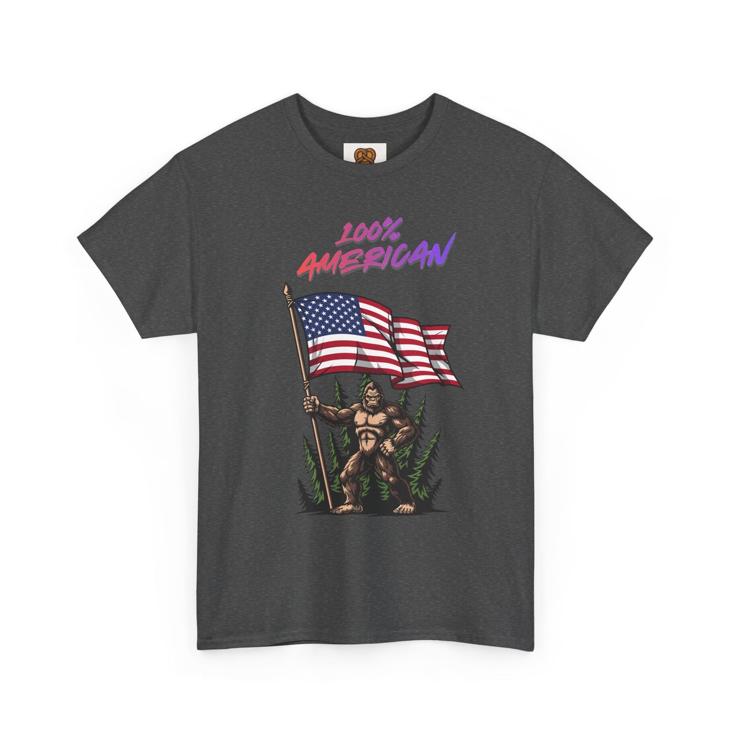 100% American T-Shirt — Retro Patriotic Flag Graphic Tee