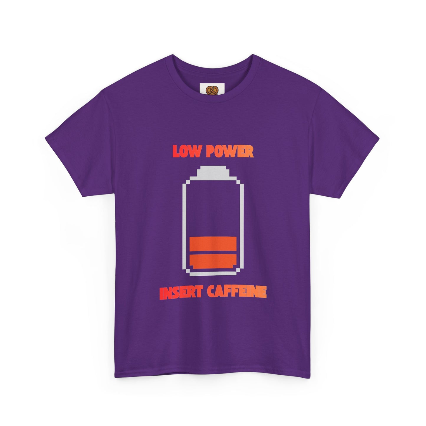 Low Power Insert Caffeine T‑Shirt — Funny Retro Battery Coffee Tee