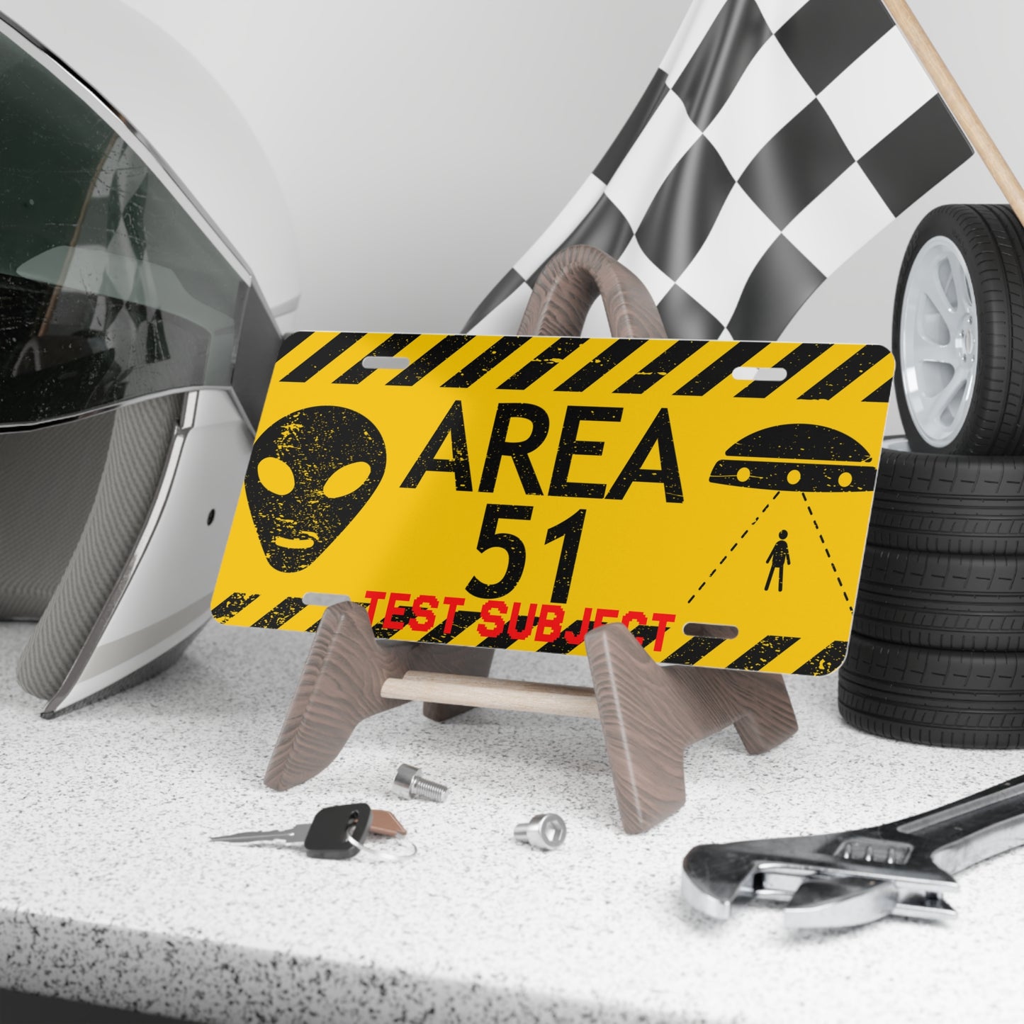 Area 51 'Test Subject' Vanity Plate – Alien UFO License Tag