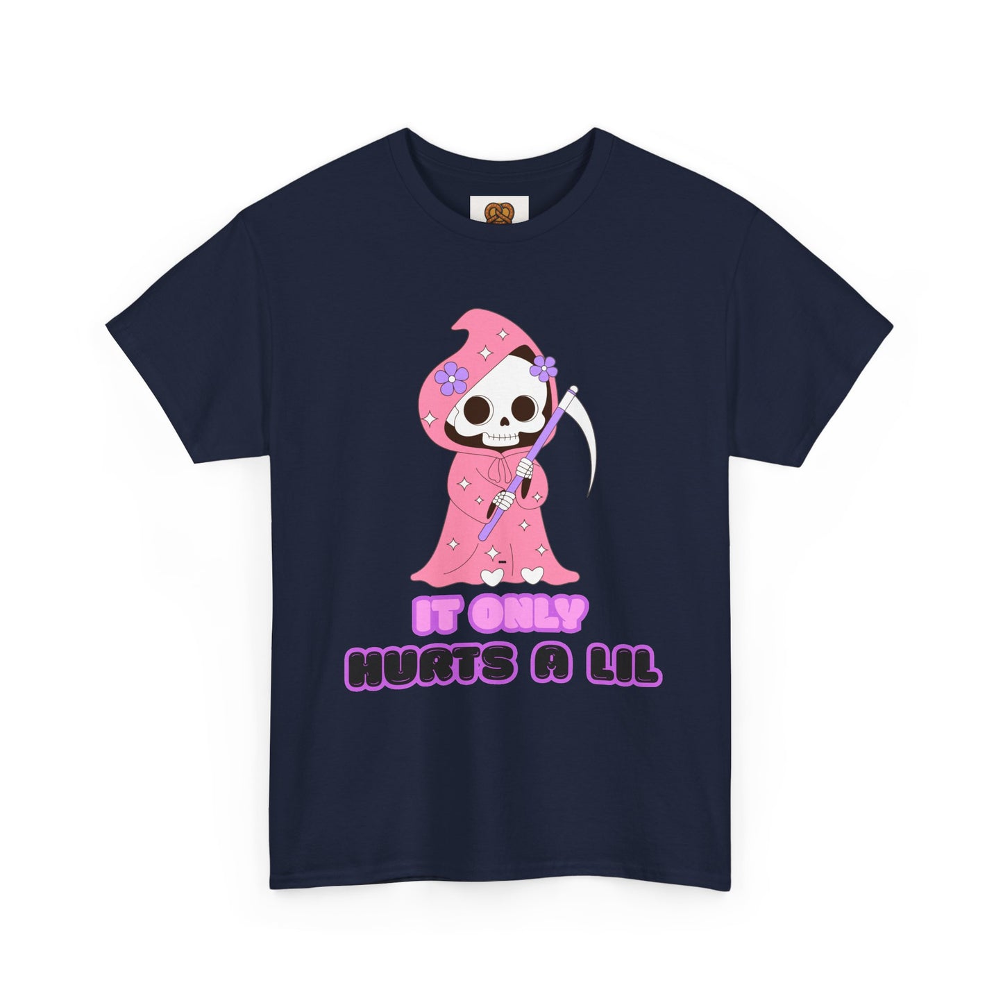 It Only Hurts A Lil Grim Reaper Tee — Cute Goth Skull T-Shirt