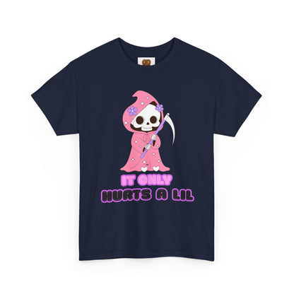 It Only Hurts A Lil Grim Reaper Tee — Cute Goth Skull T-Shirt