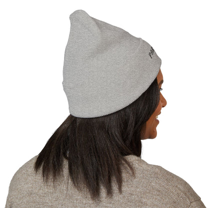 Paratees Embroidered Cuffed Beanie — Minimal Winter Knit Hat