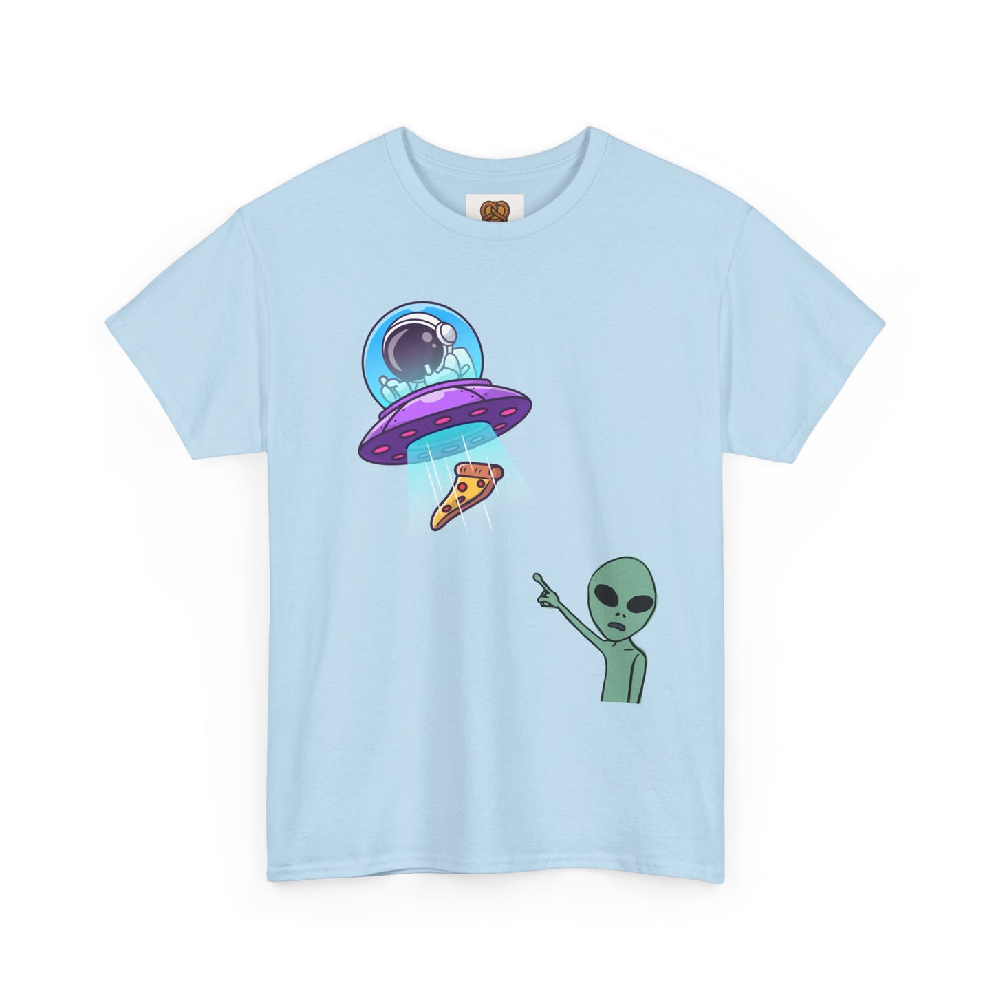 Alien Abduction Pizza T‑Shirt — Funny UFO Graphic Tee