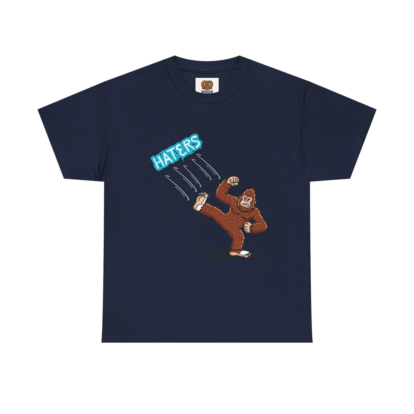 Bigfoot Kicking Haters Tee — Funny Sasquatch Graphic T-Shirt