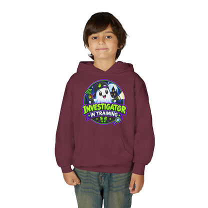 Youth Hoodie — "Investigator in Training" Cute Ghost Detective Kids Pullover