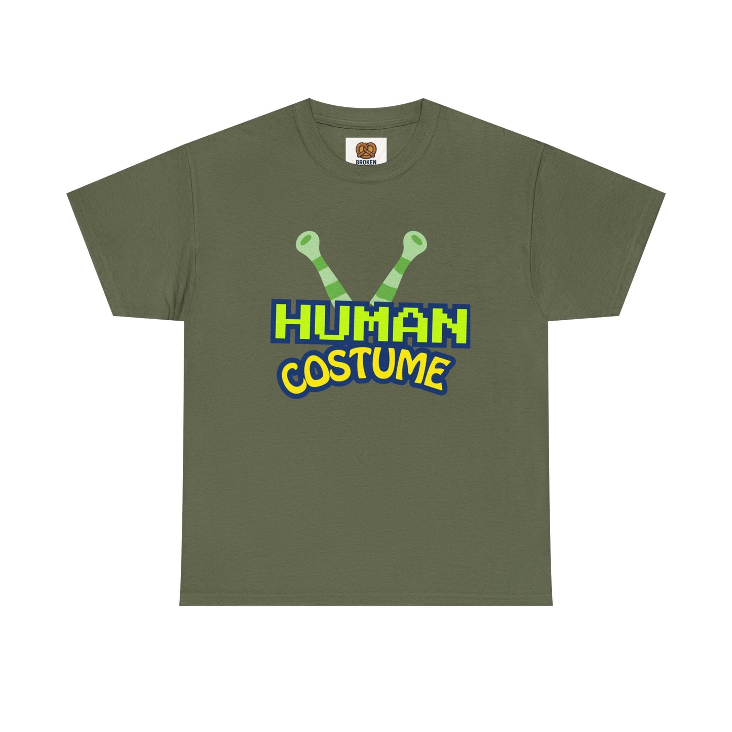 Alien Antenna "Human Costume" T‑Shirt — Funny Sci‑Fi Halloween Tee
