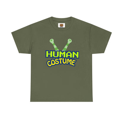 Alien Antenna "Human Costume" T‑Shirt — Funny Sci‑Fi Halloween Tee