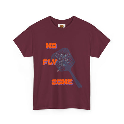 No Fly Zone T‑Shirt — Retro Mosquito Swatter Graphic Tee