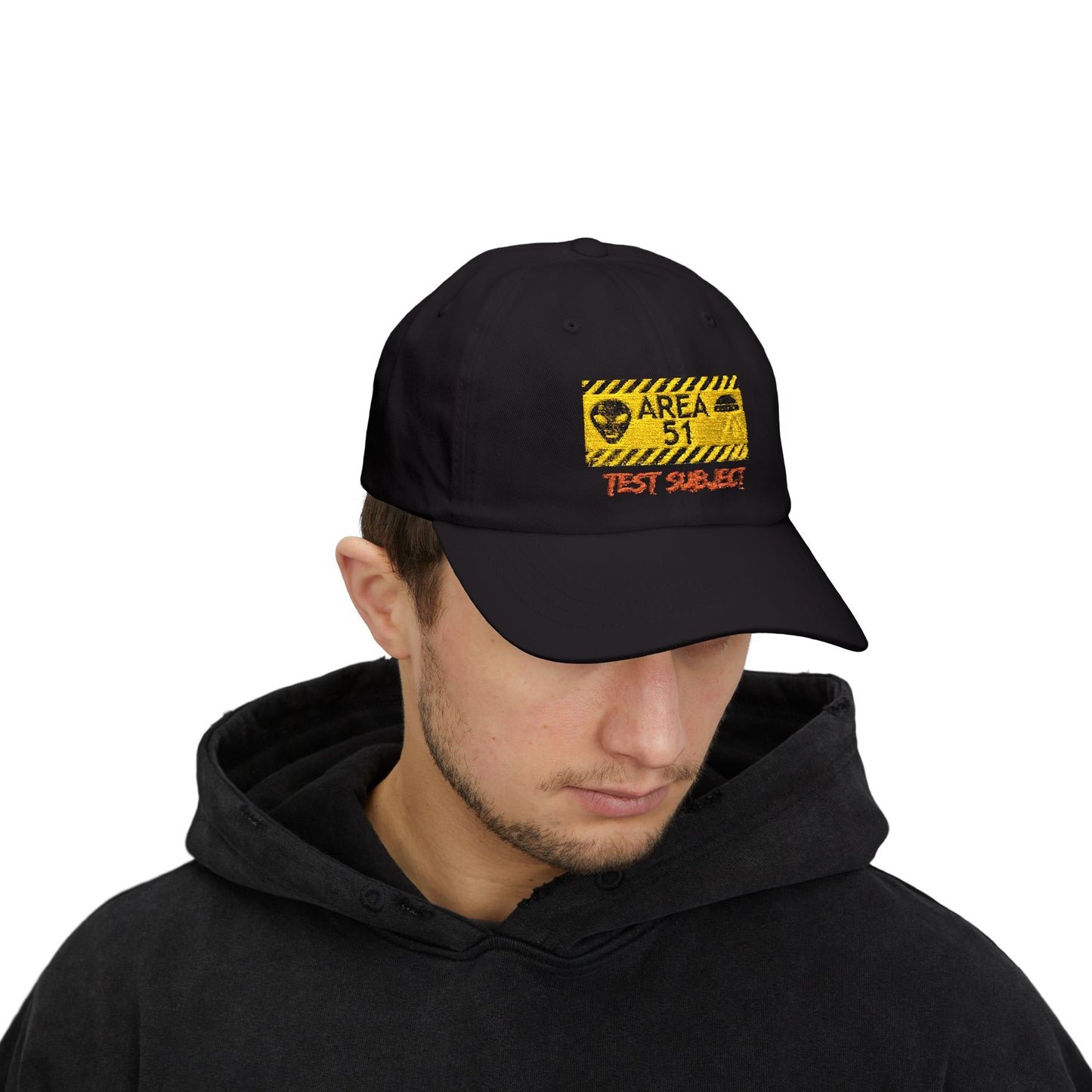 Area 51 'Test Subject' Dad Cap – Alien Warning Embroidered Hat