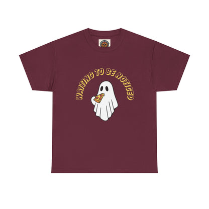 Ghost Holding Pizza "Waiting to Be Noticed" T‑Shirt