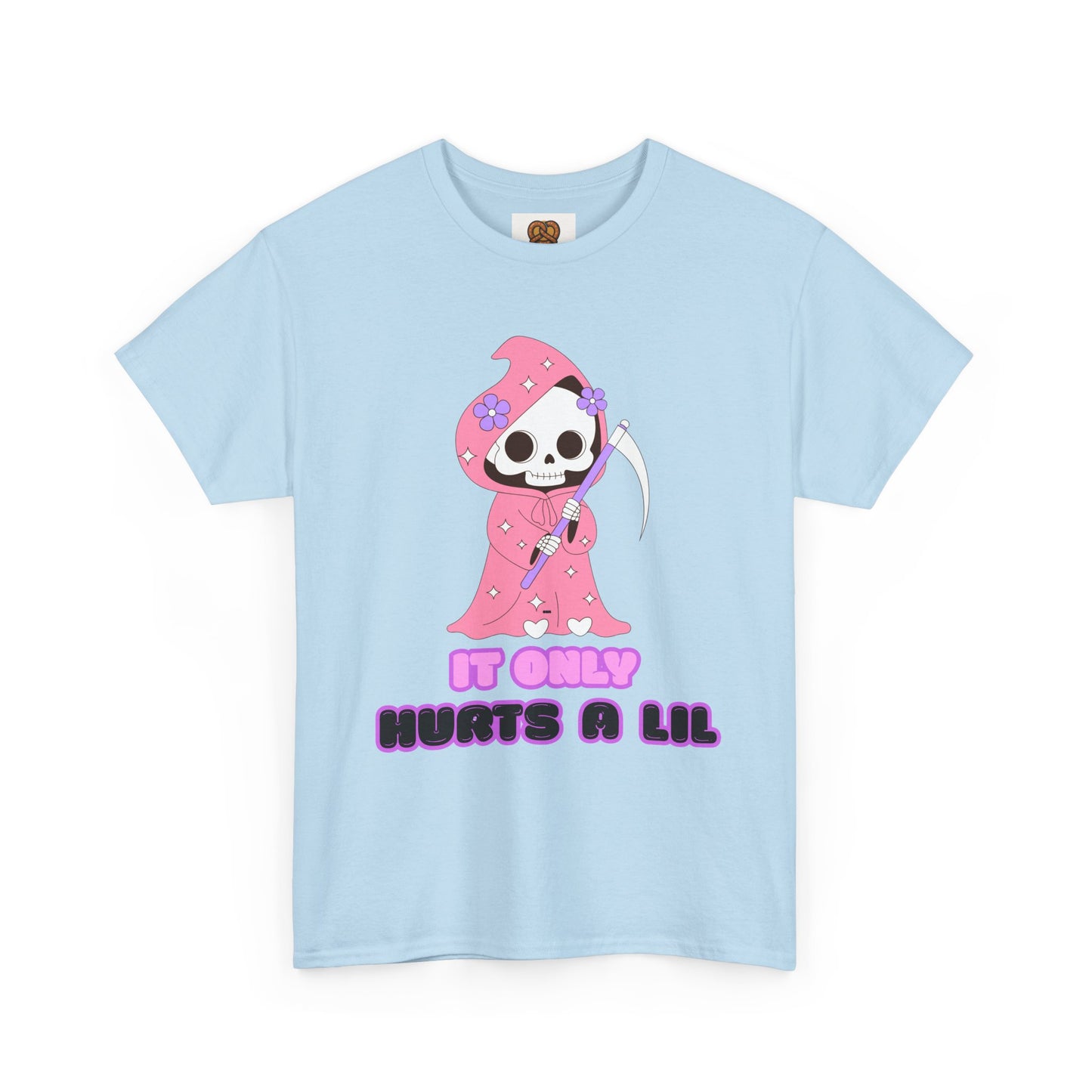 It Only Hurts A Lil Grim Reaper Tee — Cute Goth Skull T-Shirt