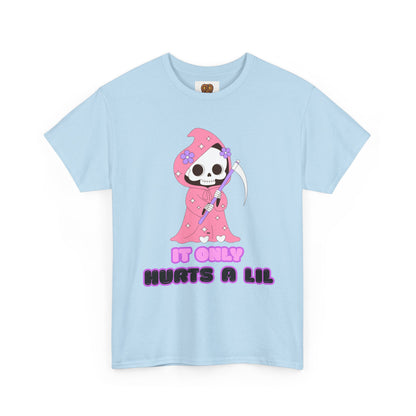 It Only Hurts A Lil Grim Reaper Tee — Cute Goth Skull T-Shirt