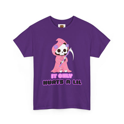 It Only Hurts A Lil Grim Reaper Tee — Cute Goth Skull T-Shirt