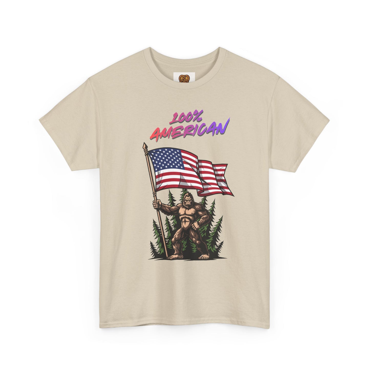 100% American T-Shirt — Retro Patriotic Flag Graphic Tee