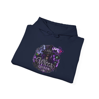 Witchy Black Hoodie - "Wicca Queen" Gothic Witch Cat Pullover