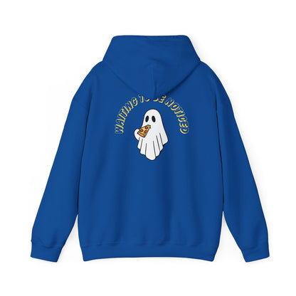Ghost Eating Pizza Hoodie — Walking Is Overrated Graphic Sweatshirt