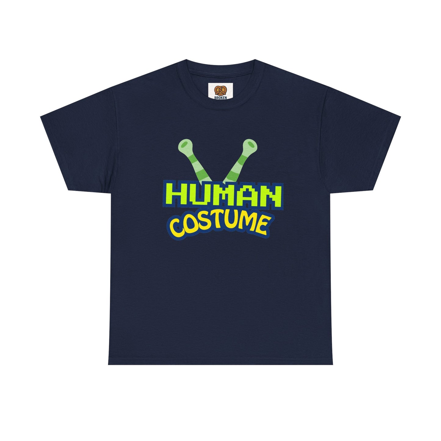 Alien Antenna "Human Costume" T‑Shirt — Funny Sci‑Fi Halloween Tee