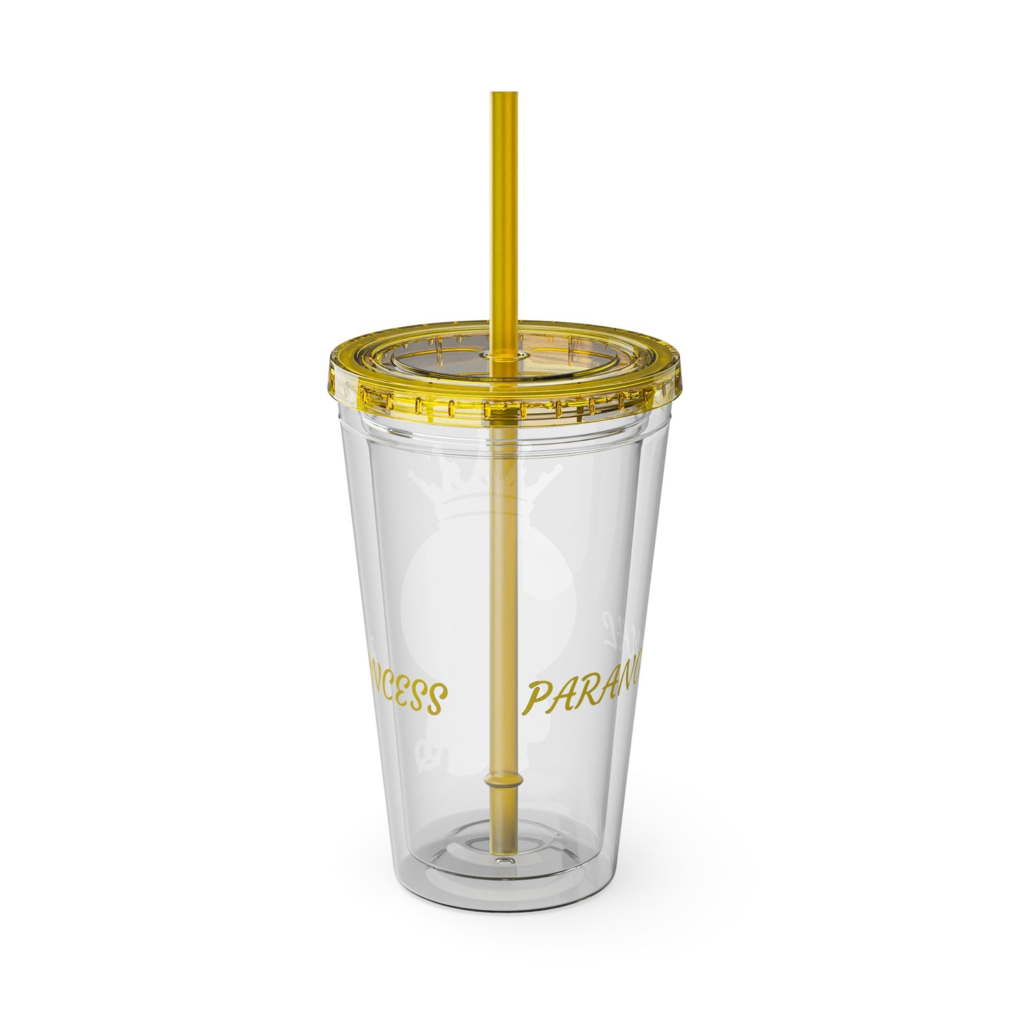 16oz Acrylic Tumbler with Straw — Cute Purple Blue Character 'Paranormal' Drink Cup