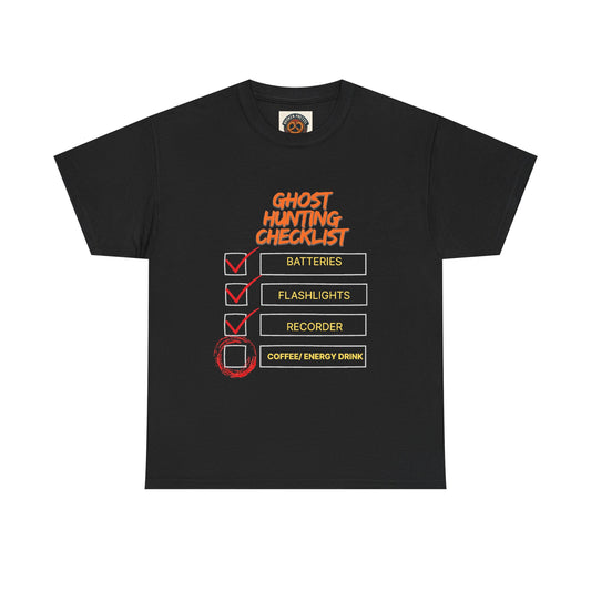 Ghost Hunting Checklist T-Shirt — Paranormal Investigator Tee