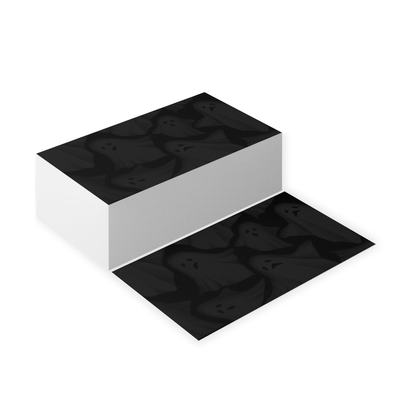 Ghost Pattern Business Cards — Dark Halloween Networking Cards