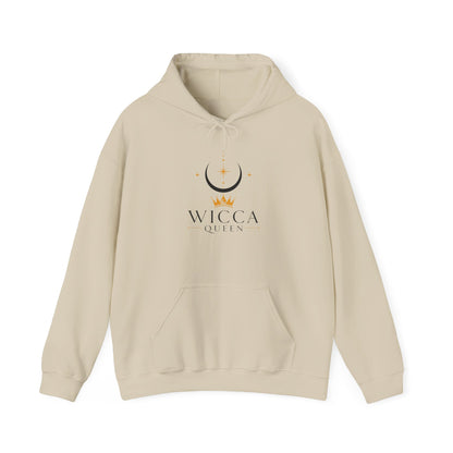Witchy Cat Hoodie — 'Wicca Queen' Crescent Moon & Black Cat Spiritual Pullover