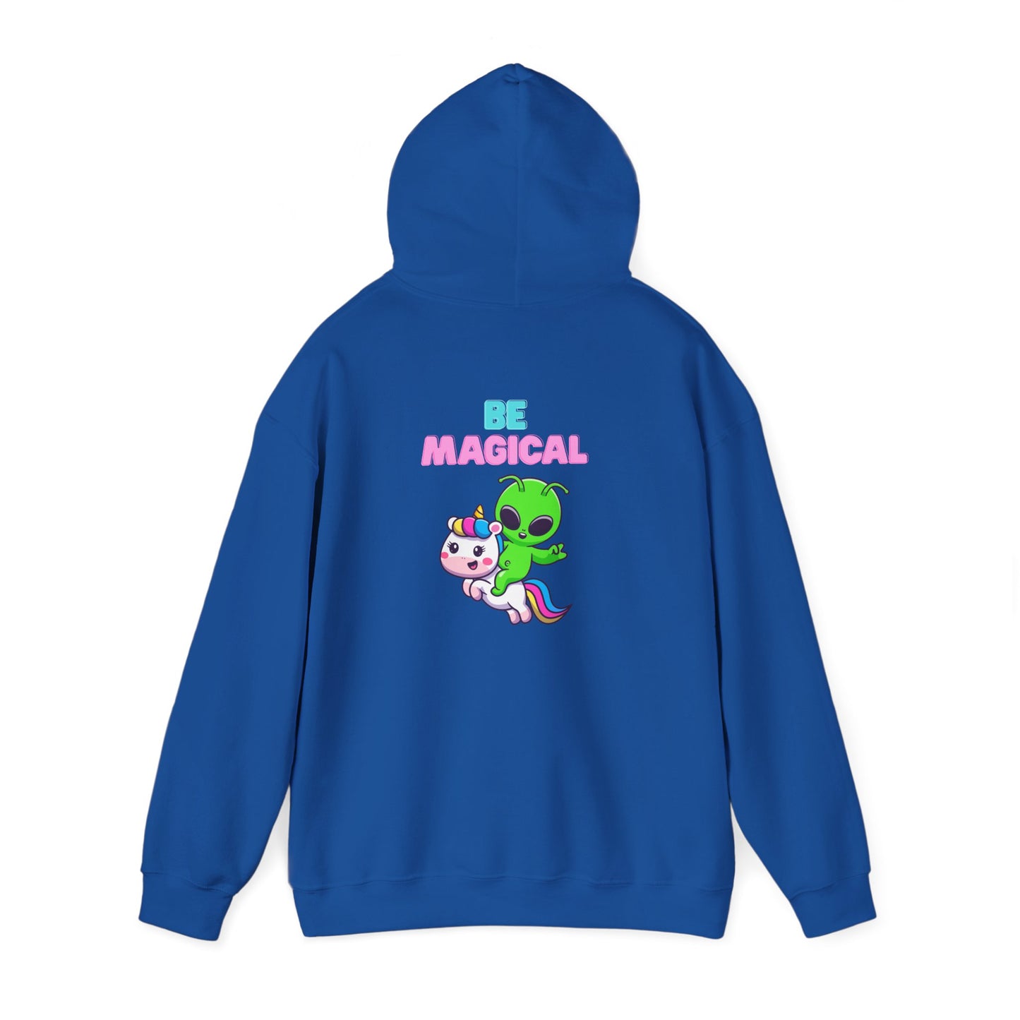 Magical Alien Riding Unicorn Hoodie — Cute Pastel Space Fantasy Sweatshirt