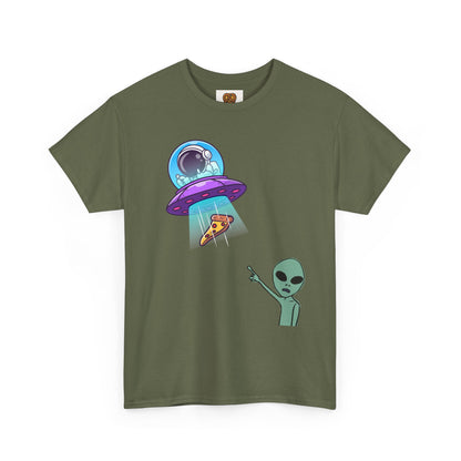 Alien Abduction Pizza T‑Shirt — Funny UFO Graphic Tee
